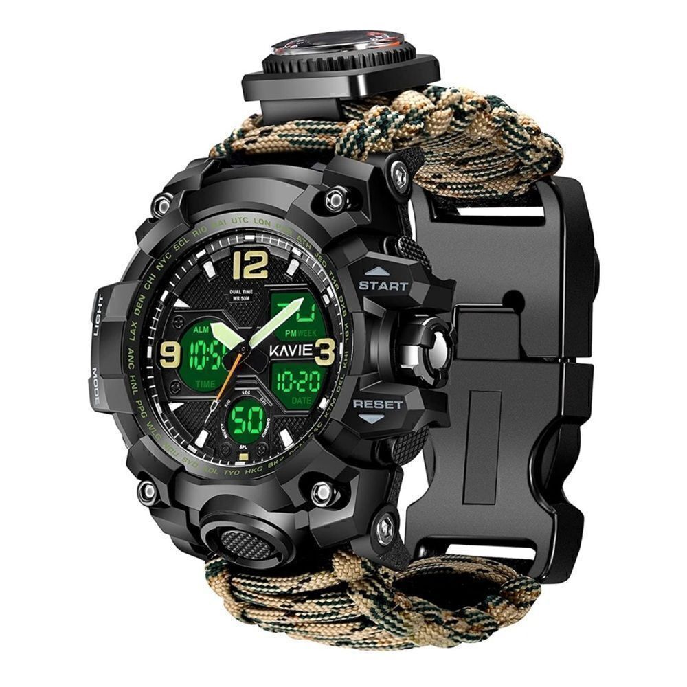 23-in-1 Survival Digital Watch Brown Camo